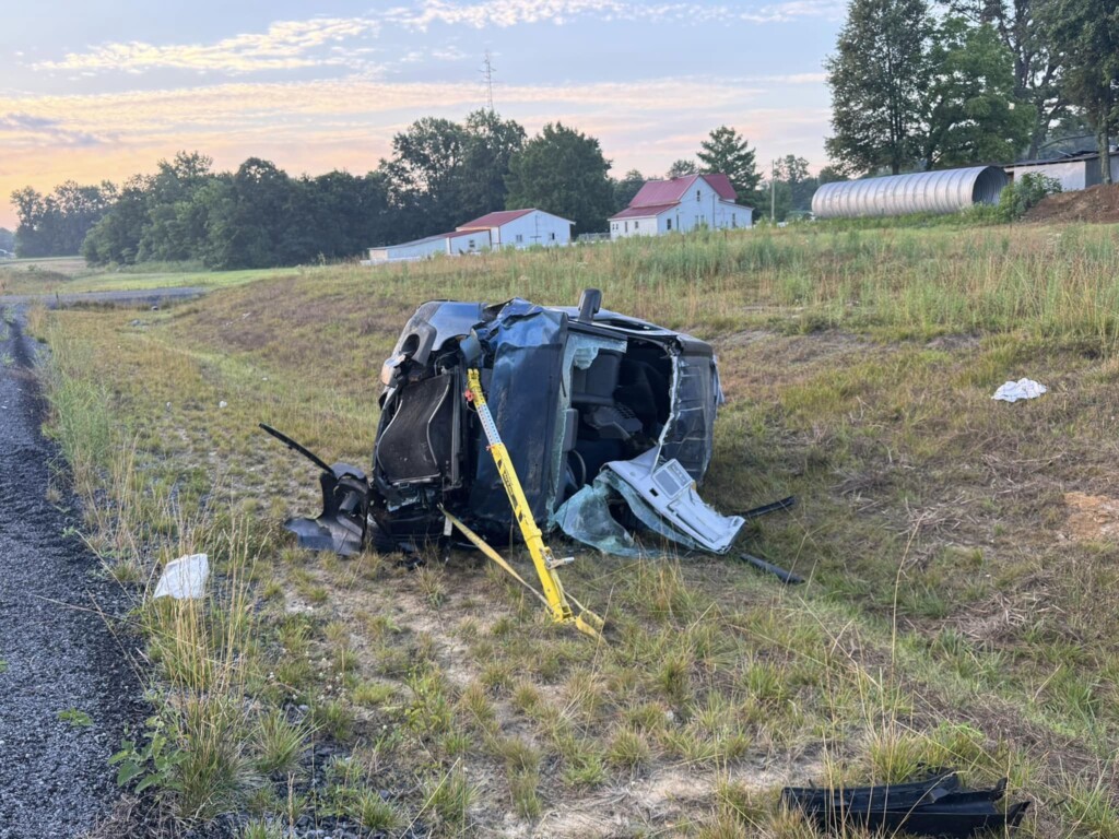 One person was injured in a rollover crash near Hazel, Ky. on June 21. (Source: Calloway County Fire-Rescue/Facebook)