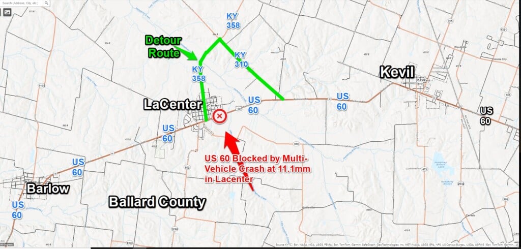 US 60 reopened after multi-vehicle crash (Source: KYTC District 1/Facebook)