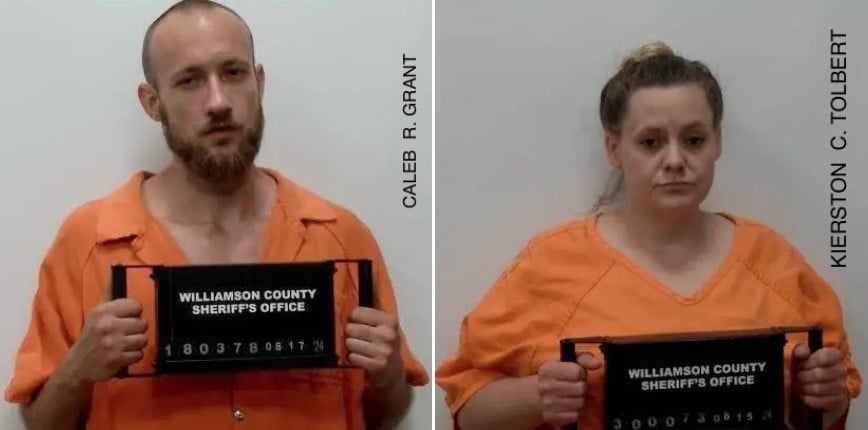 Caleb R. Grant and Kierston C. Tolbert (Source: Williamson County Sheriffs Office/Facebook)