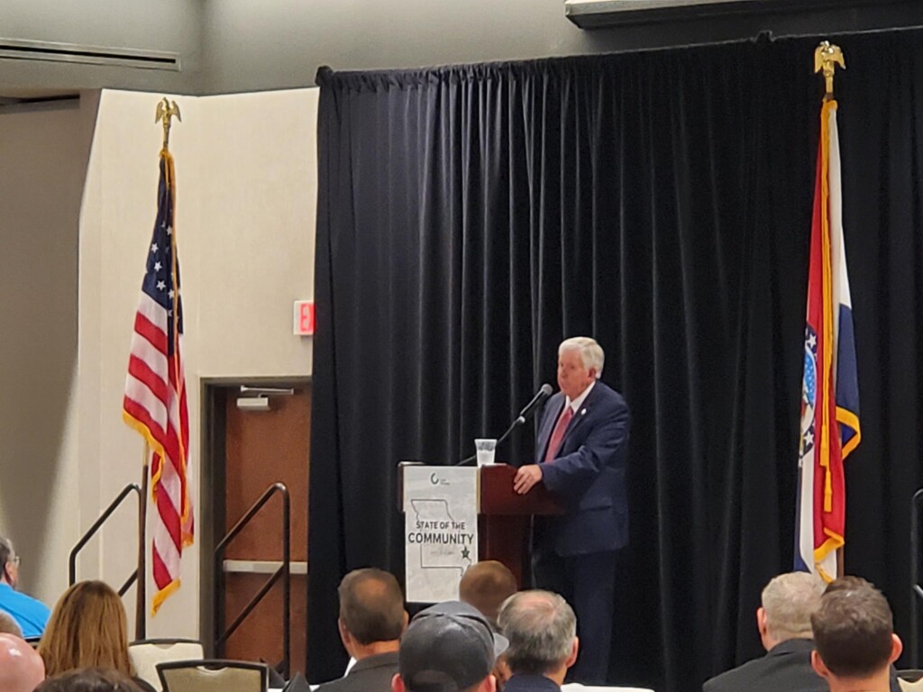 Missouri Gov. Mike Parson speaks at the State of the Community luncheon in Cape Girardeau.
