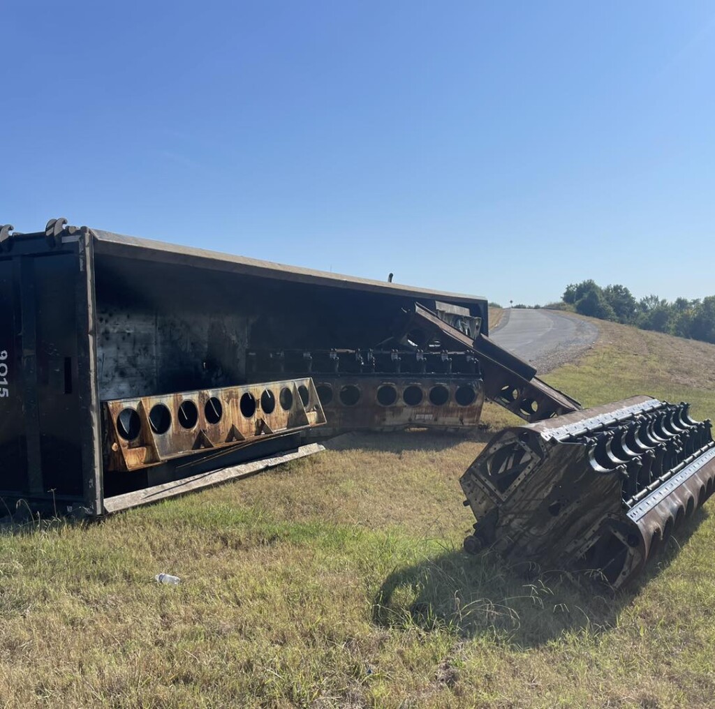 overturned tractor trailer in Martin, TN (Source: City of Martin Fire/EMS/Facebook)
