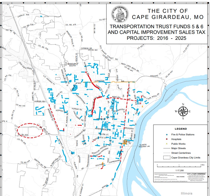 TTF project map (Source: City of Cape Girardeau website)