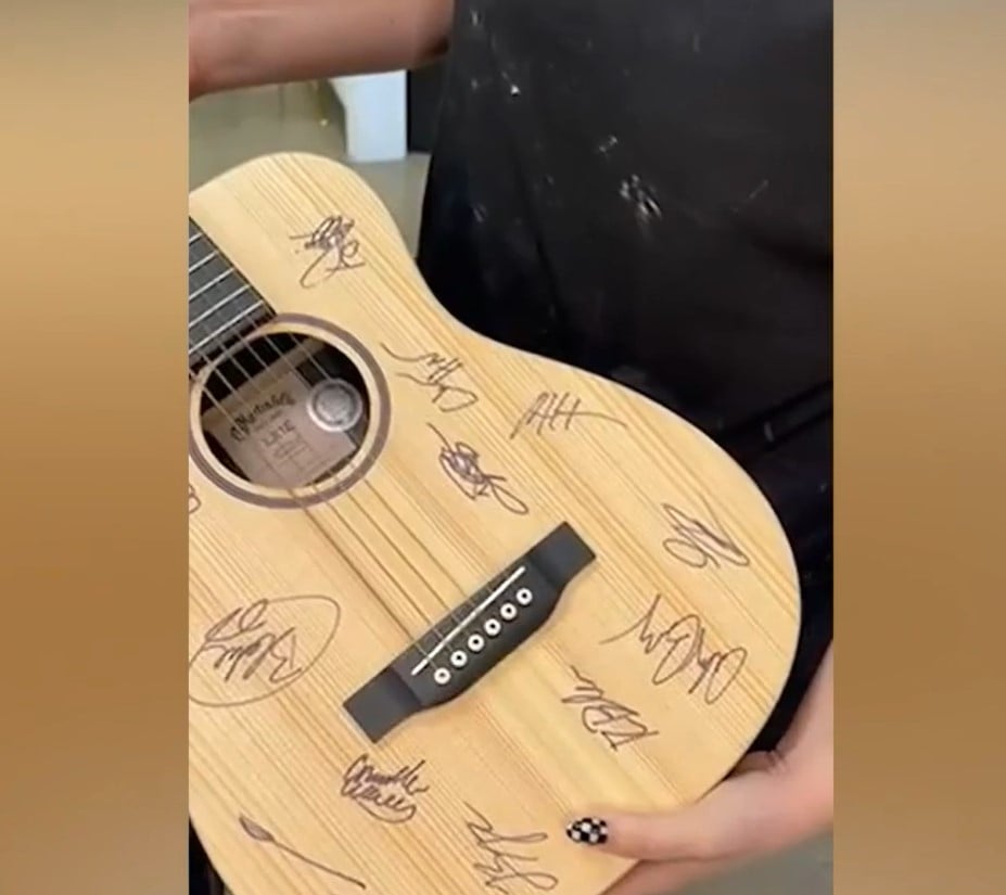 Morgan Wallen autographed guitar