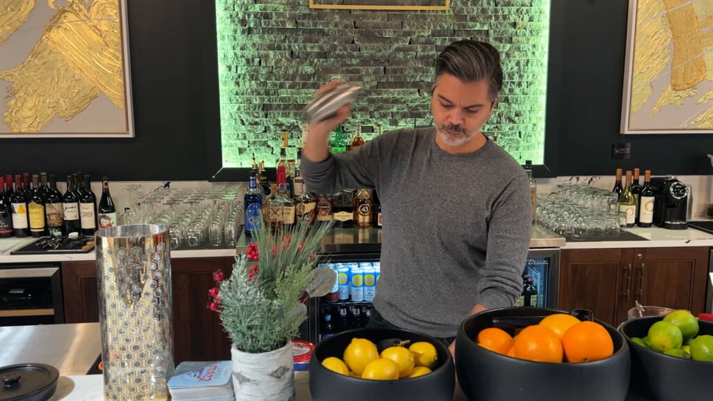 Jeff Stiebel making an espresso mocha martini mocktail. The Design Bar at Roost in Cape Girardeau