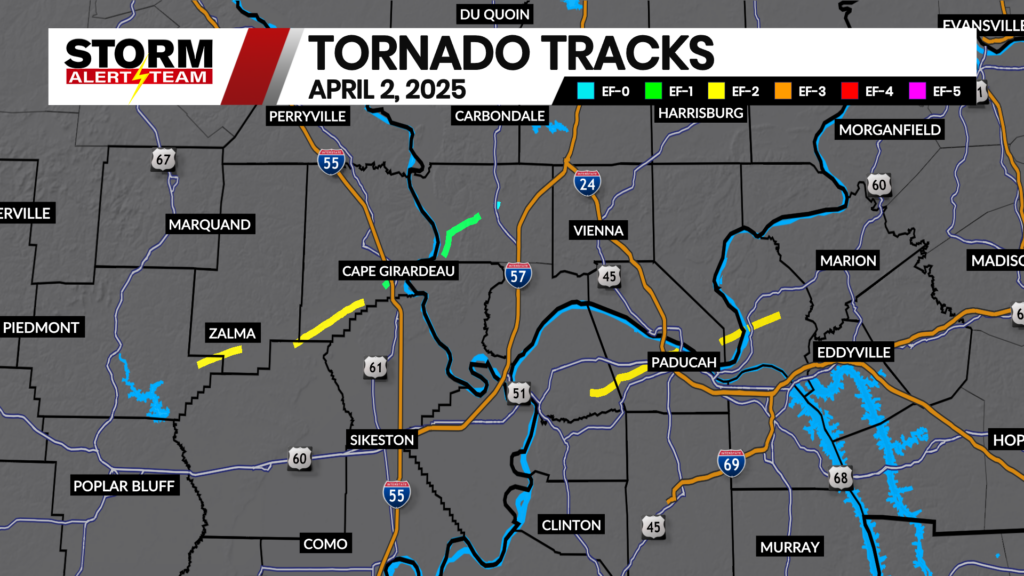 Seven Tornado Tracks Kbsi
