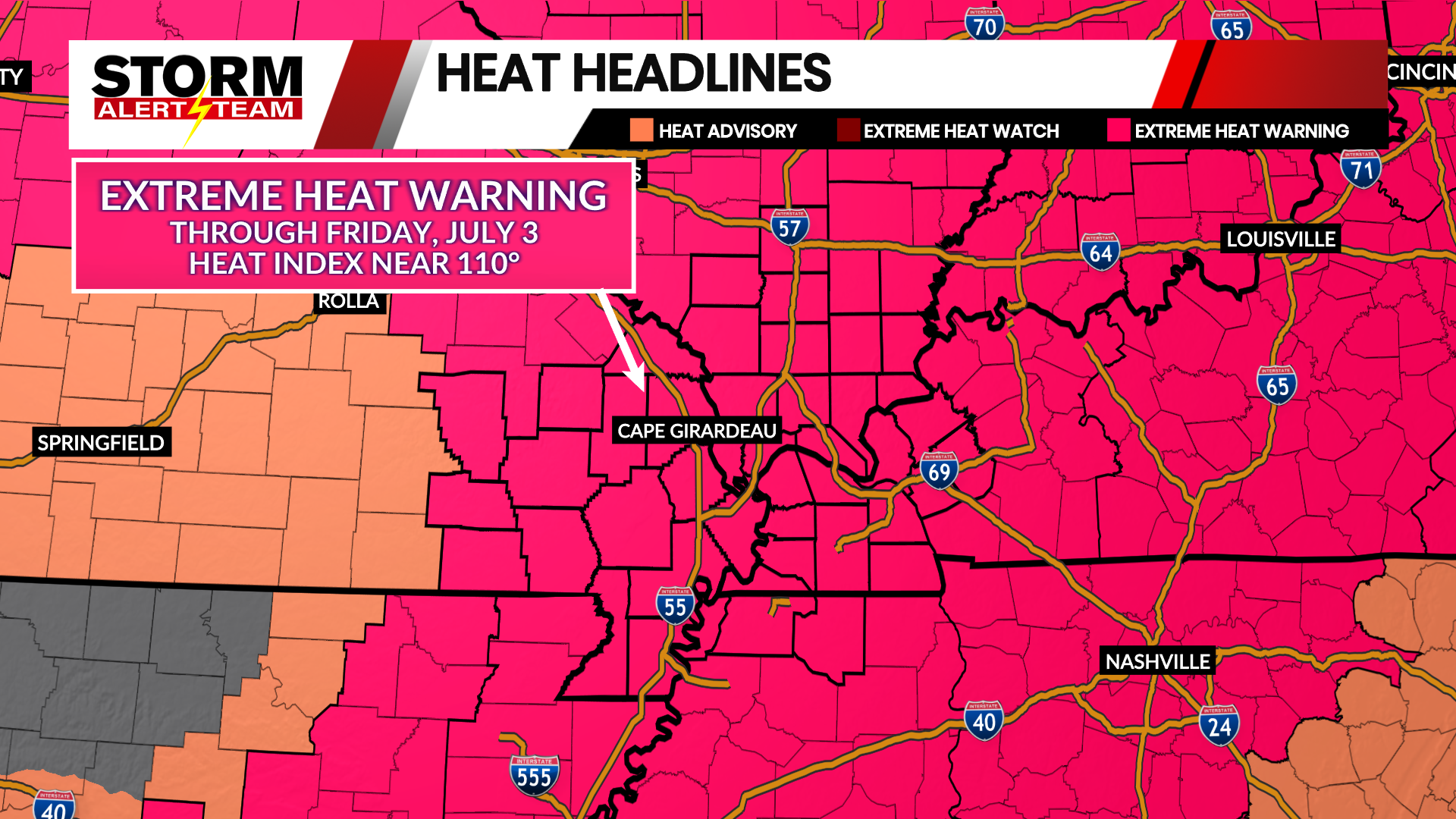 Heat, Humidity Continue, Small Storm Chance Thursday Evening