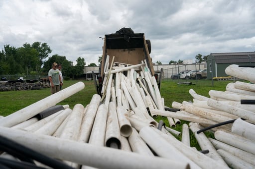Pvc Pipes Swept Away By Hurricane Helene Flooding Still Dominate Cleanup Of North Carolina River