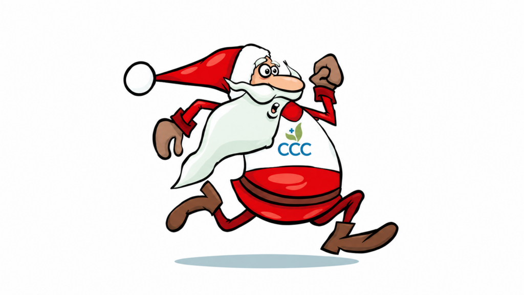 Running Santa With Ccc Emblem