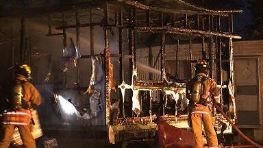 Early morning fire destroys trailer home