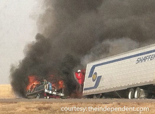 One person dead in fiery crash on I-80