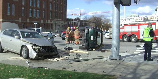 Two car accident sends drivers to the hospital