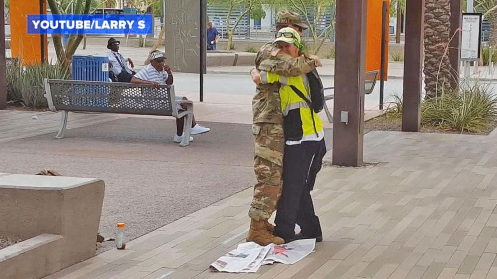 Returning Soldier Surprises Mom At Work 0310