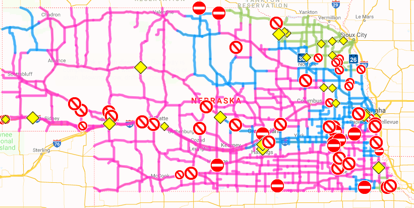 nebraska road conditions map Update Travel Conditions Continue To Deteriorate Across The Sta nebraska road conditions map