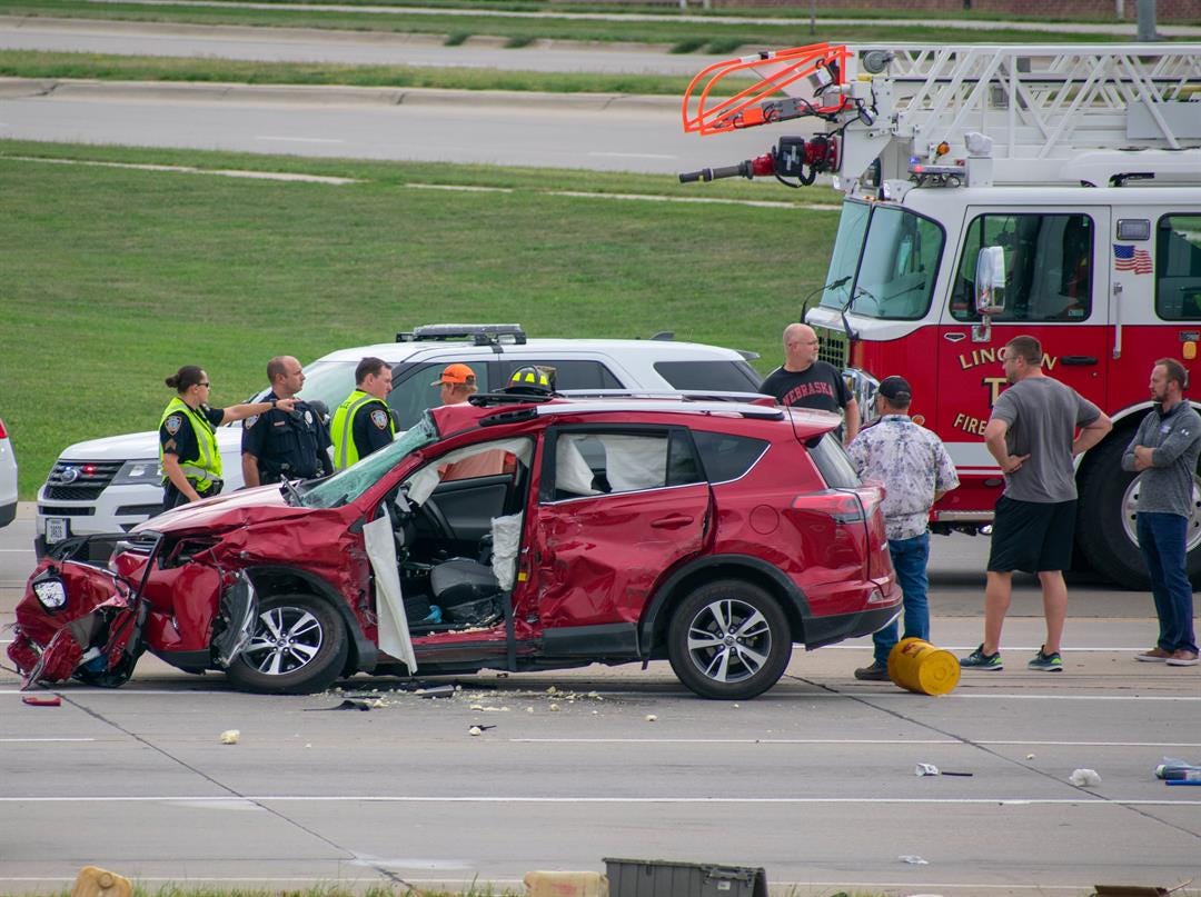 3 taken to hospital after crash near 84th and Highway 2
