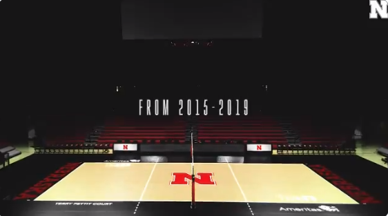 Husker volleyball unveils new black court design