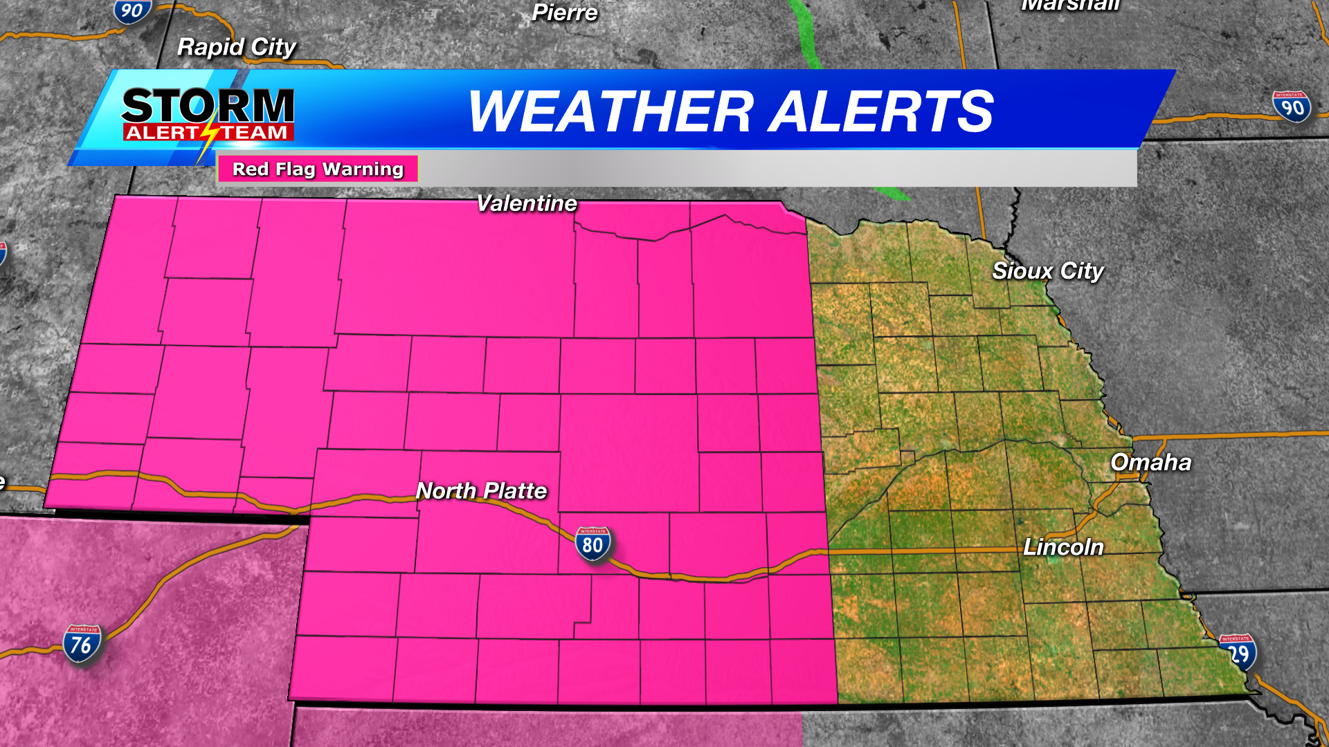 Red Flag Warning issued for parts of Nebraska