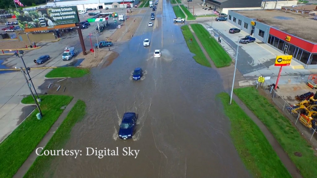 Drone Video Of Cars In Floodwater