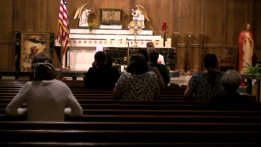 St. Teresa Catholic Church Holds Prayer Vigil For Officer Herrera