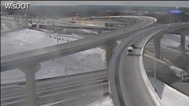 Car In Wisconsin Slides Right Over Edge Of Overpass, Live To Tell The Story