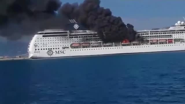 Cruise Ship Catches Fire While Docked In Greece