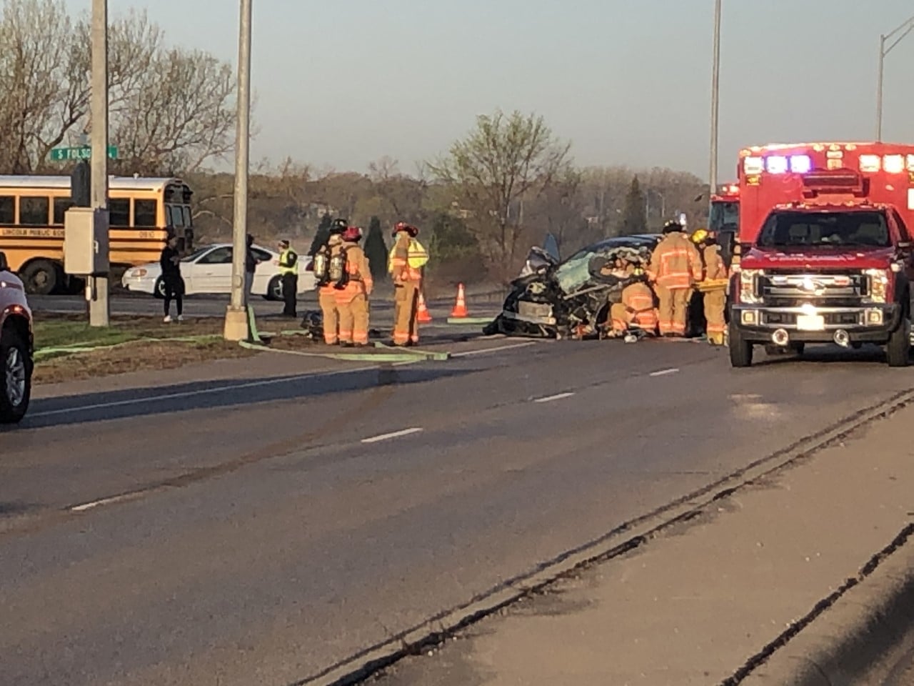 UPDATE: 3 students taken to hospital after crash involving LPS bus