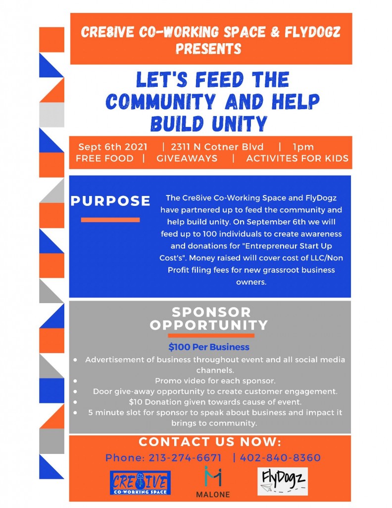 "Lets feed the community and help build unity"