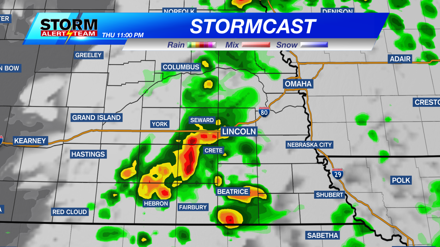 A Tornado Watch is in effect for portions of Nebraska