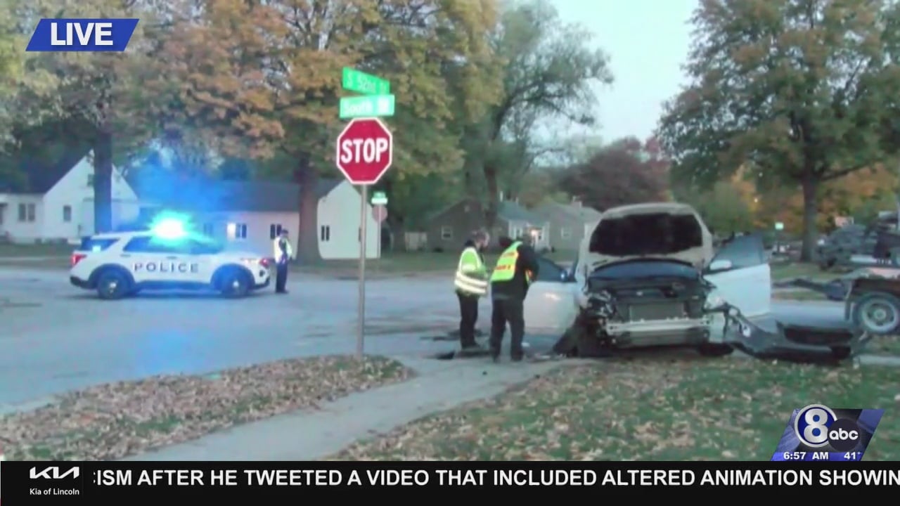 Crews cleaning up car accident near S. 52nd and South Streets