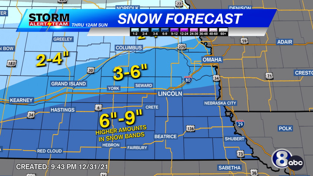 Snow Accumulation Forecast Through 12AM Sunday