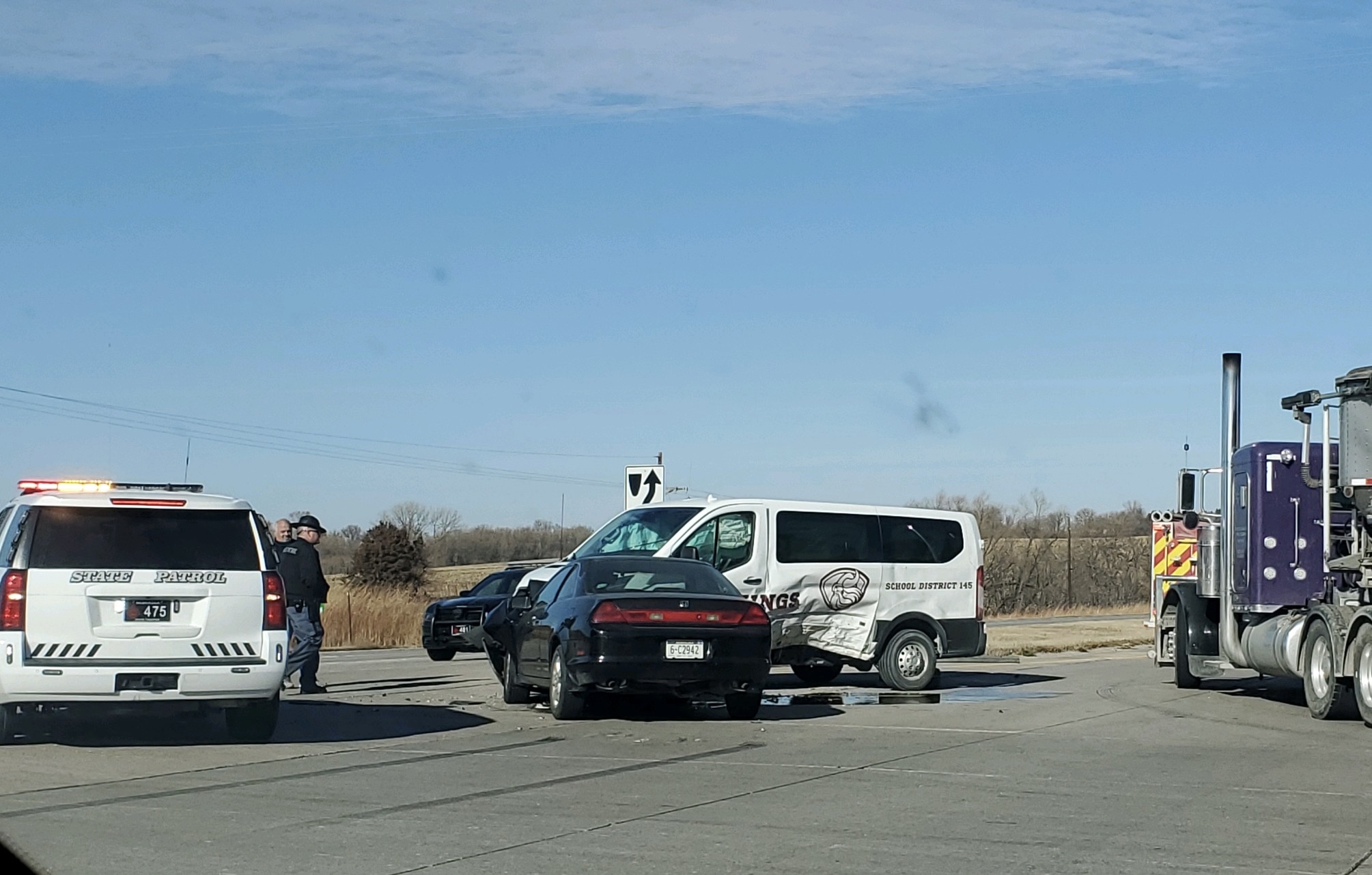 Accident involving Waverly school van