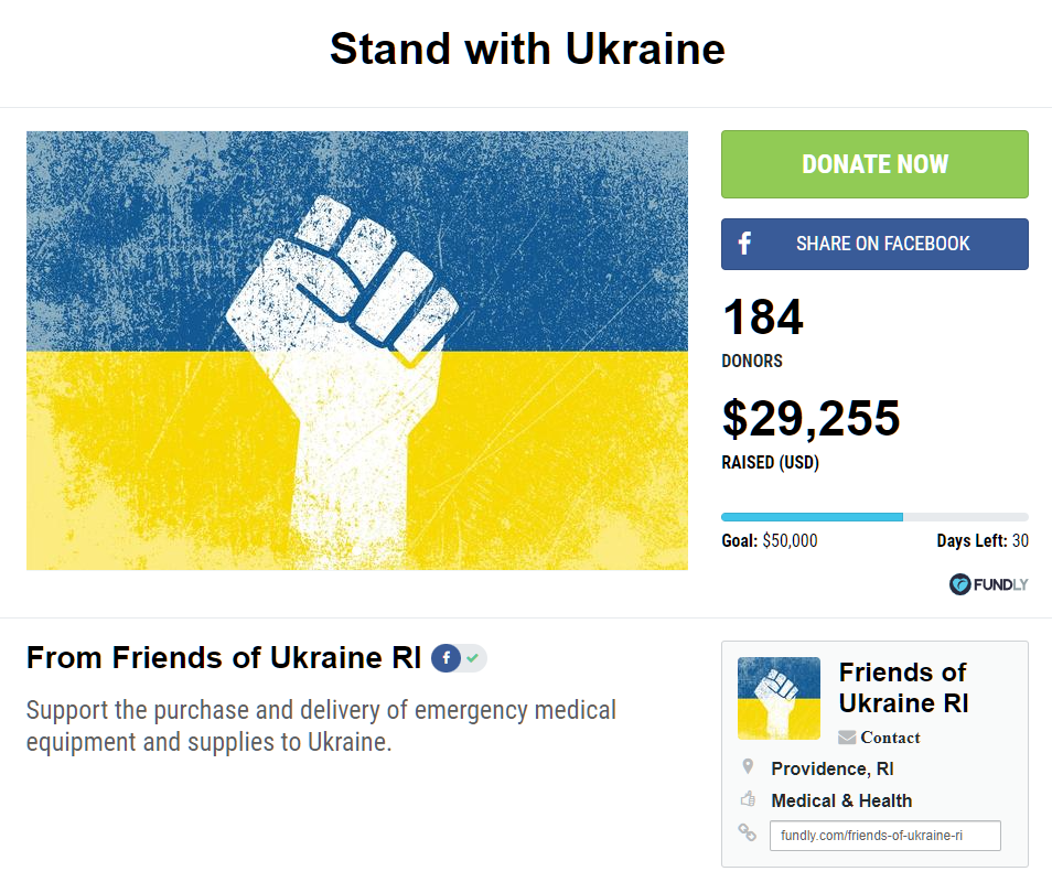 $30k And Counting Raised For Ukrainians By Rhode Island Professors