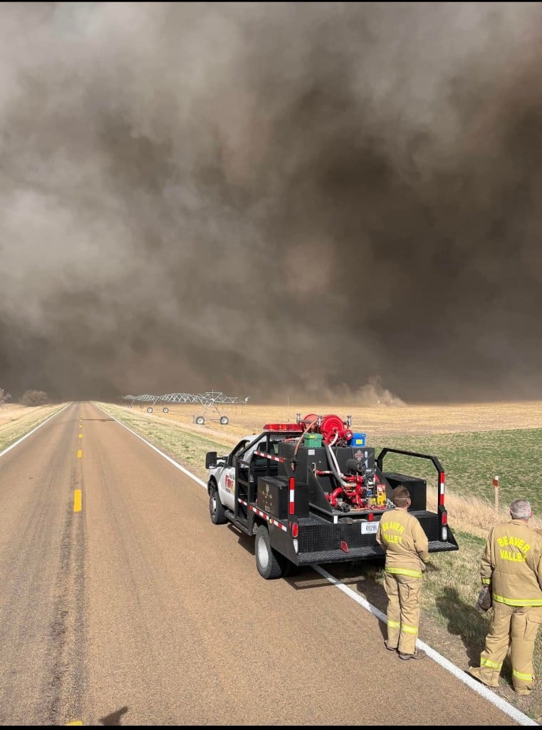 A wildfire near Wilsonville, Nebraska