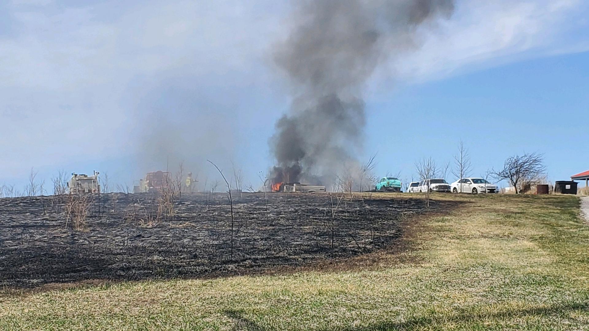 Multiple Cars Damaged In Prescribed Grass Fire Near Denton