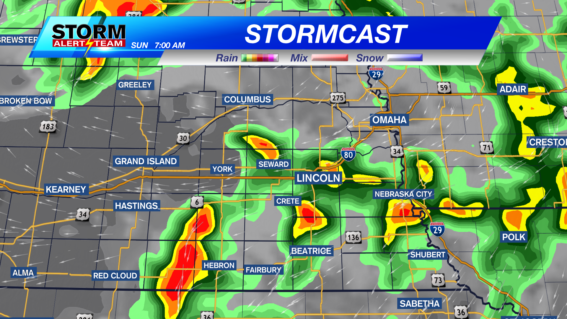 Isolated Saturday evening storms; More storms overnight