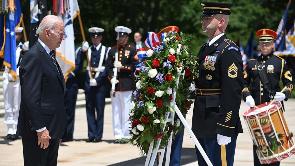 Biden Marks Memorial Day With Wreath Laying At Arlington National Cemetery