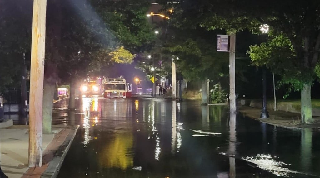 Water Main Break Shuts Down Road In Pawtucket