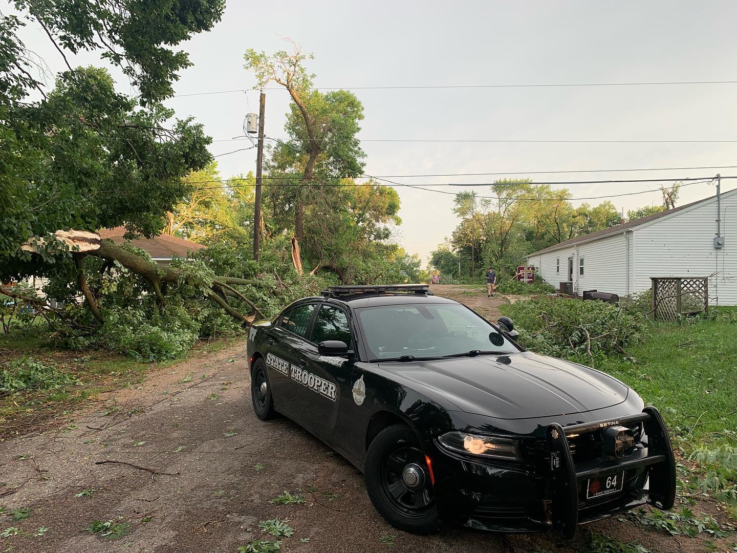 Nebraska troopers help volunteer firefighters cleanup after tornado strikes