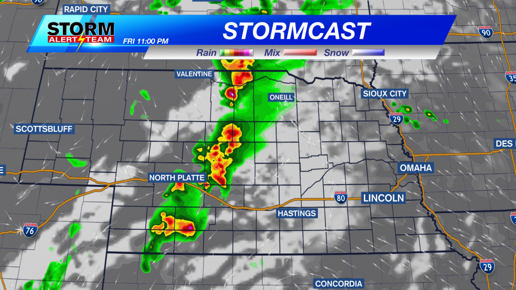 Trending drier Friday afternoon; Isolated overnight storms possible