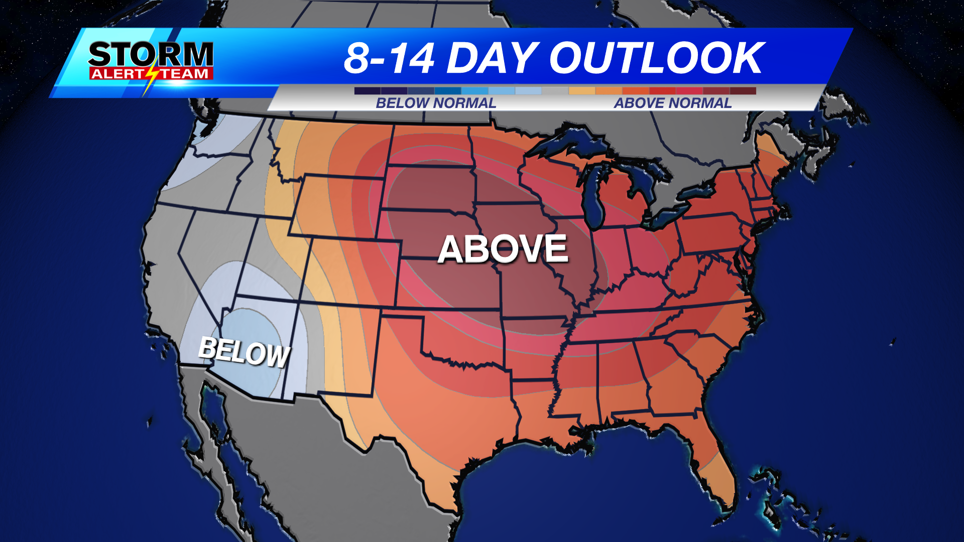Cooler than normal temperatures; Heat lurks in the distance
