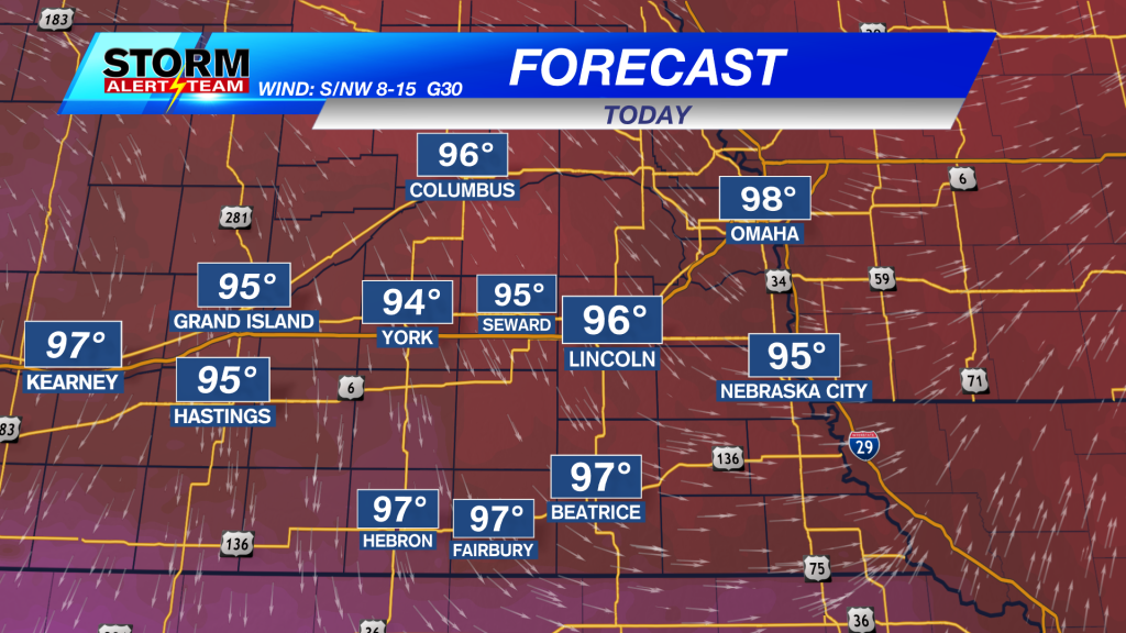 Temperatures surge before cold front passes