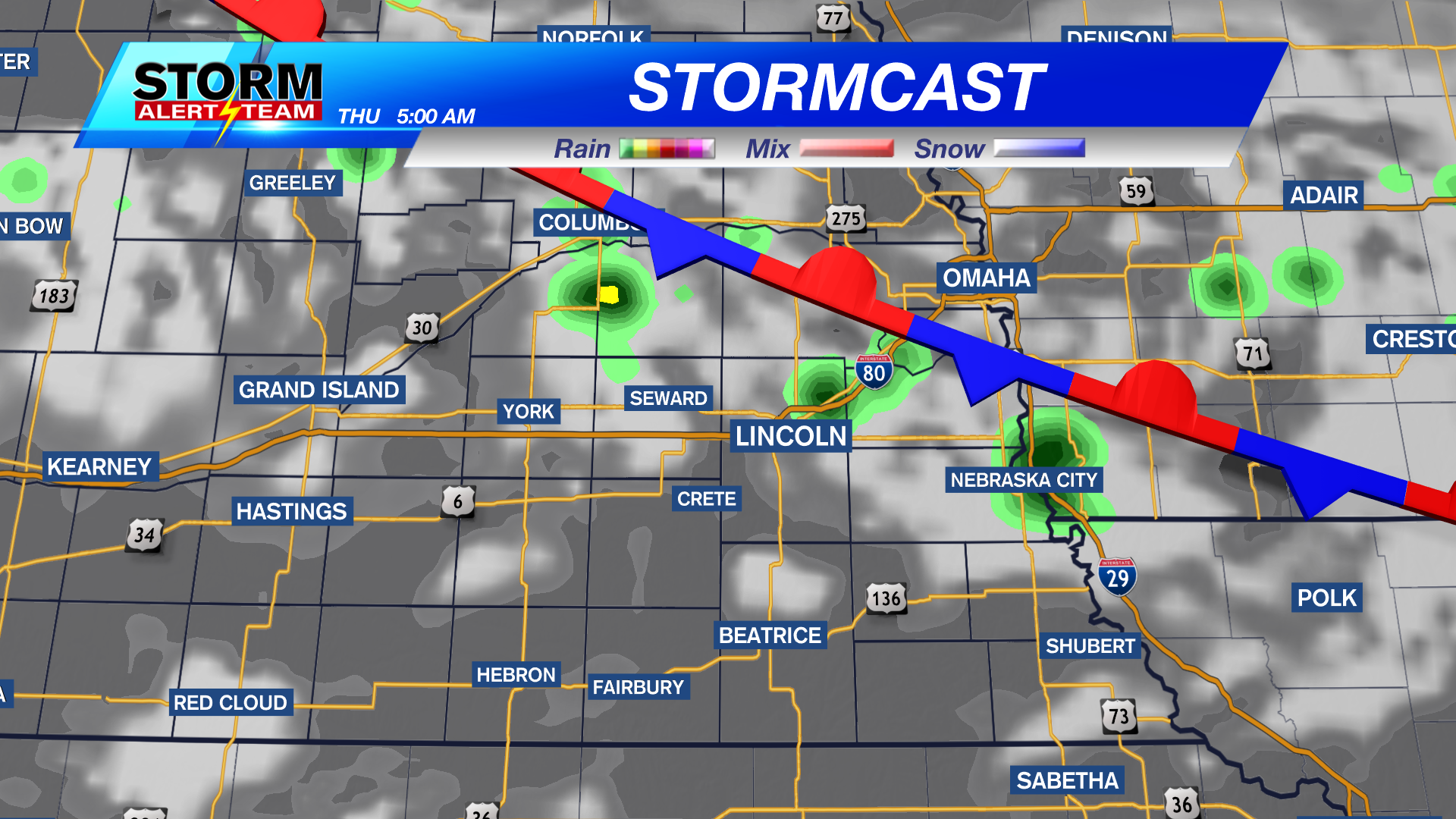 A spotty morning shower possible on Thursday