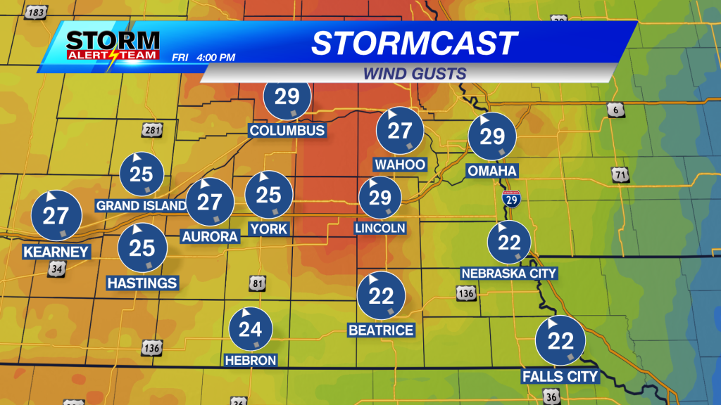 Stormcast Wind Gusts - Friday Afternoon