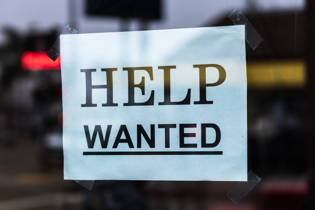 Help Wanted sign, jobs, labor, unemployment, labor shortage