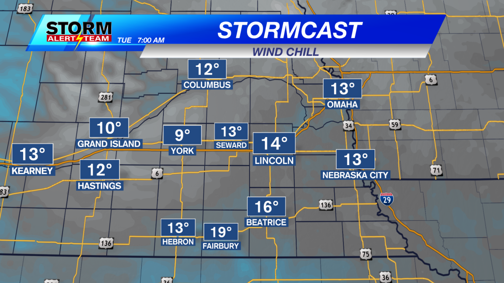 Stormcast Wind Chill - Tuesday Morning