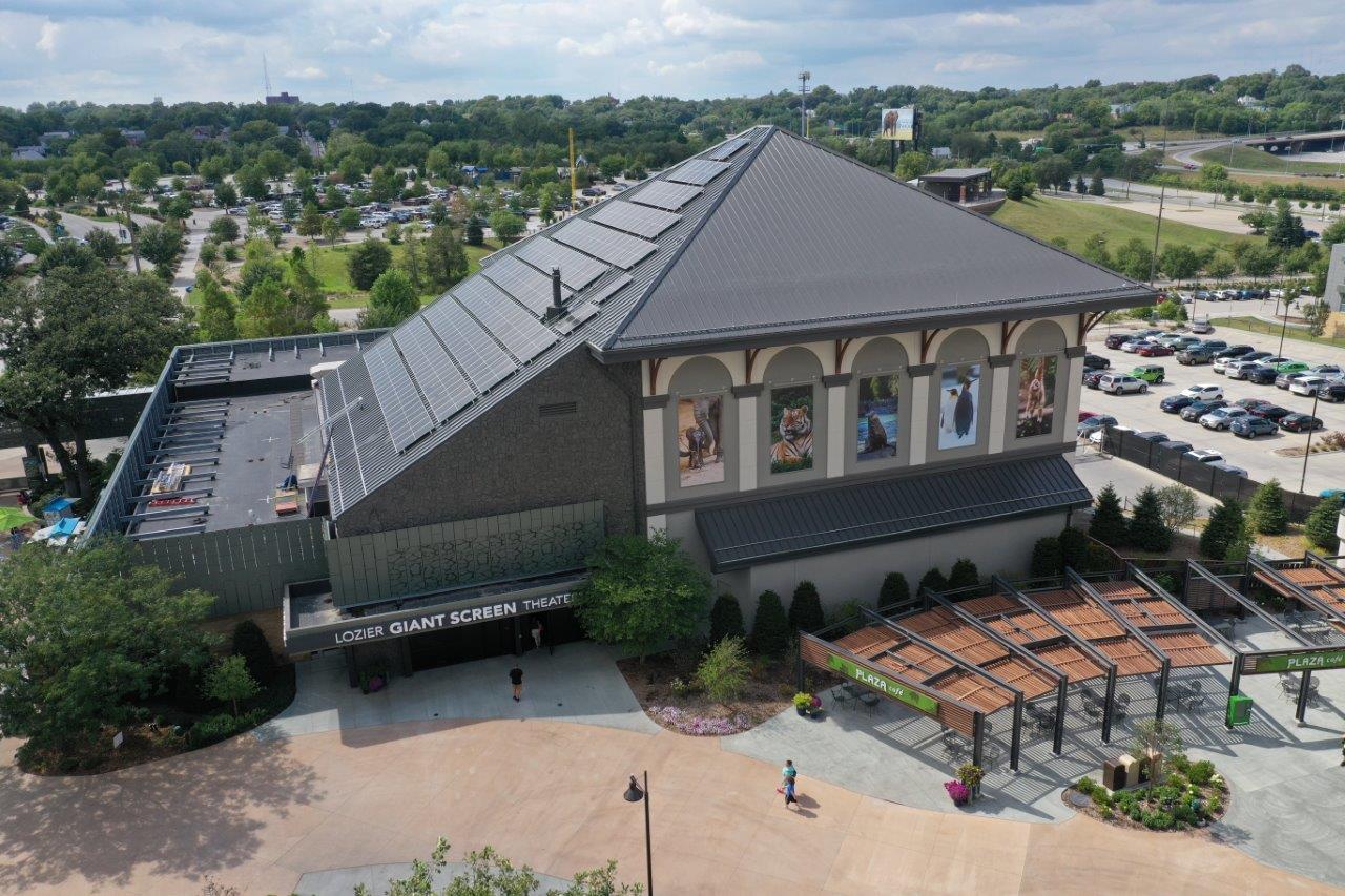 Omaha zoo installs 168 solar panels on roof of theater