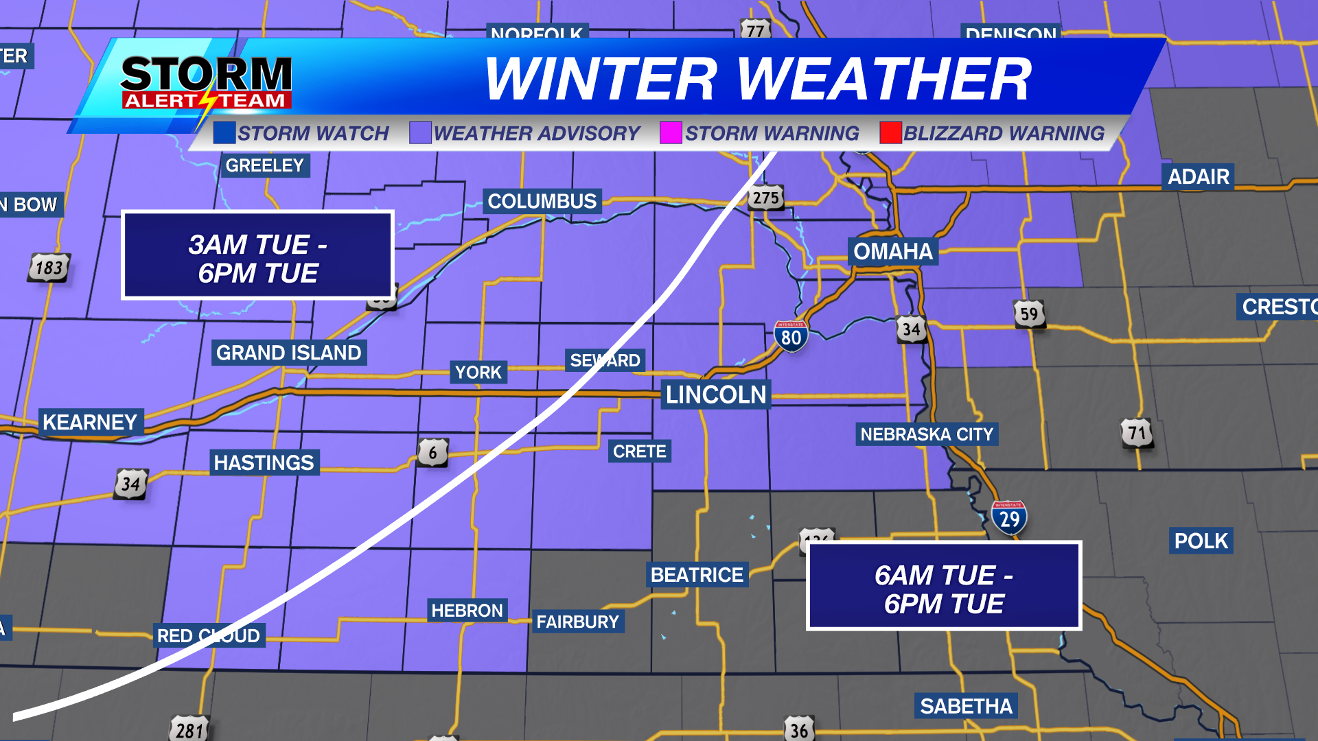 Freezing drizzle transitioning to light snow Tuesday
