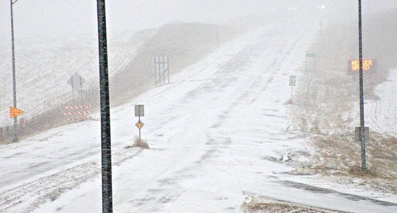 Vehicles sliding off roads across Nebraska on a slick & snowy Tuesday morning