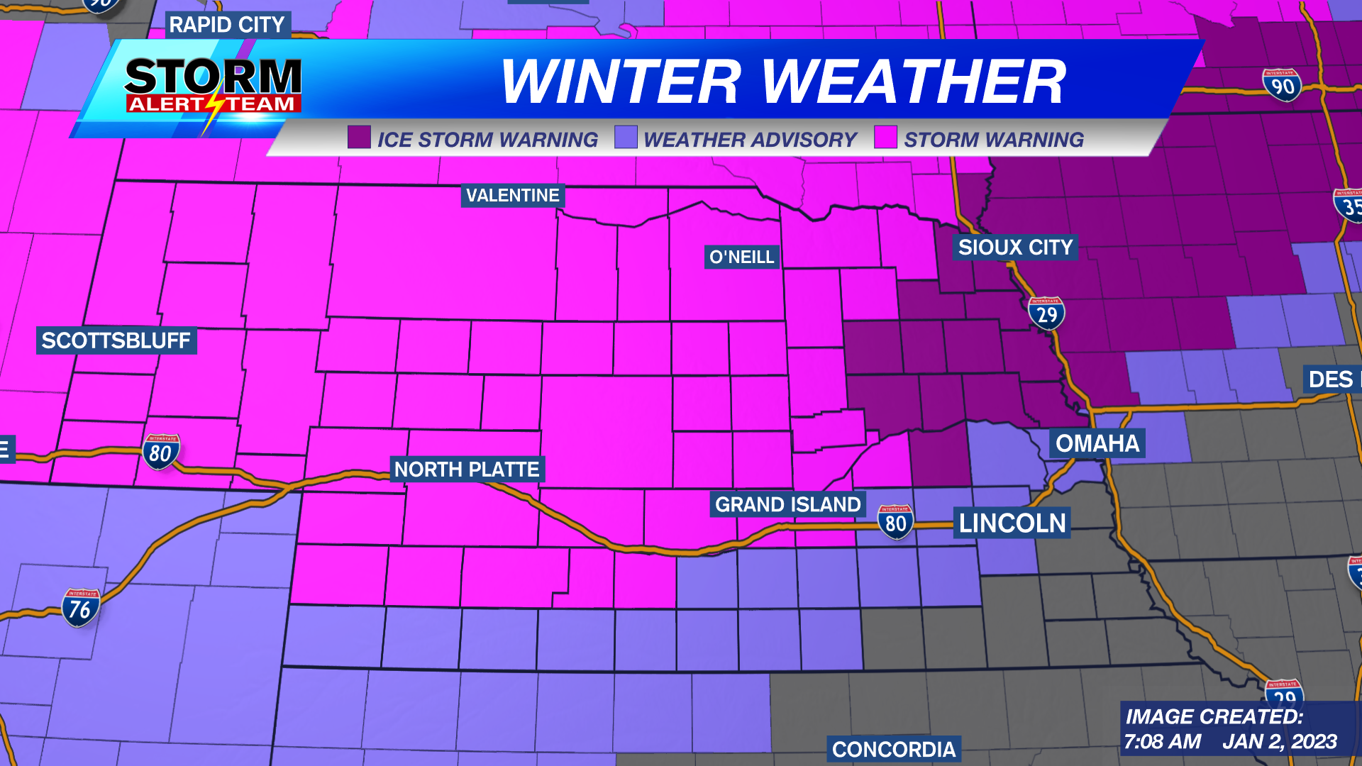 UPDATE: Ice Storm Warning expanded into central Nebraska