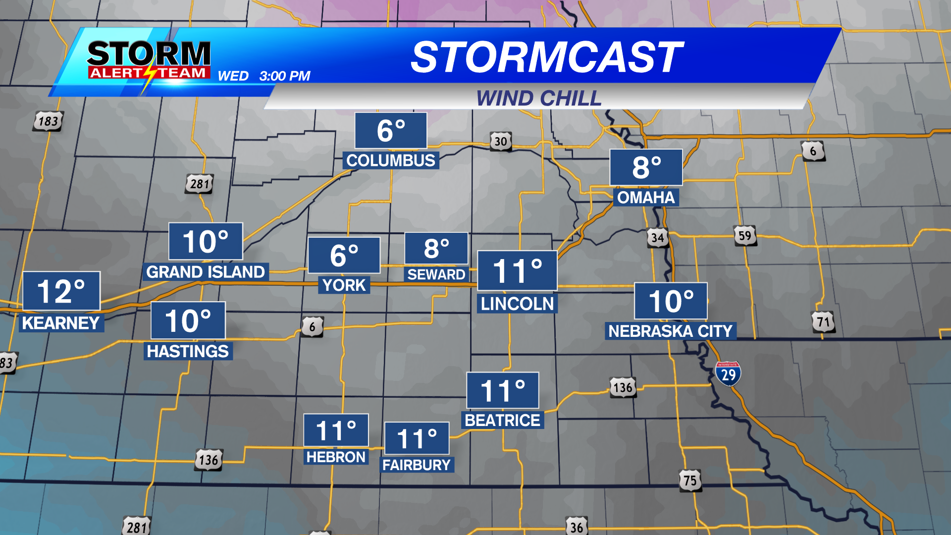 Temperatures backing off on Wednesday