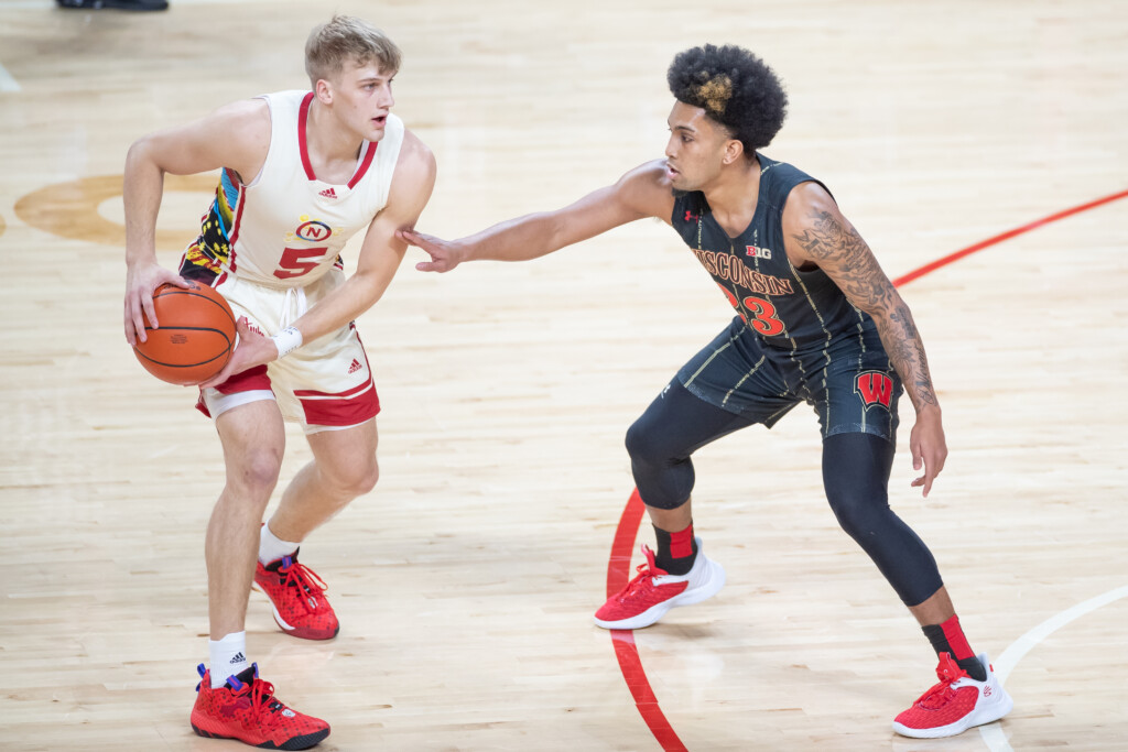 Nebraska Cornhuskers Guard Sam Griesel #5 Mbb Vs Wisconsin